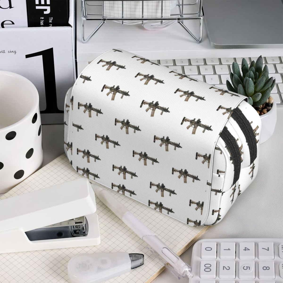 Tan Stationery & Office Supply - AR-15 Tan Camo Gun - Witte