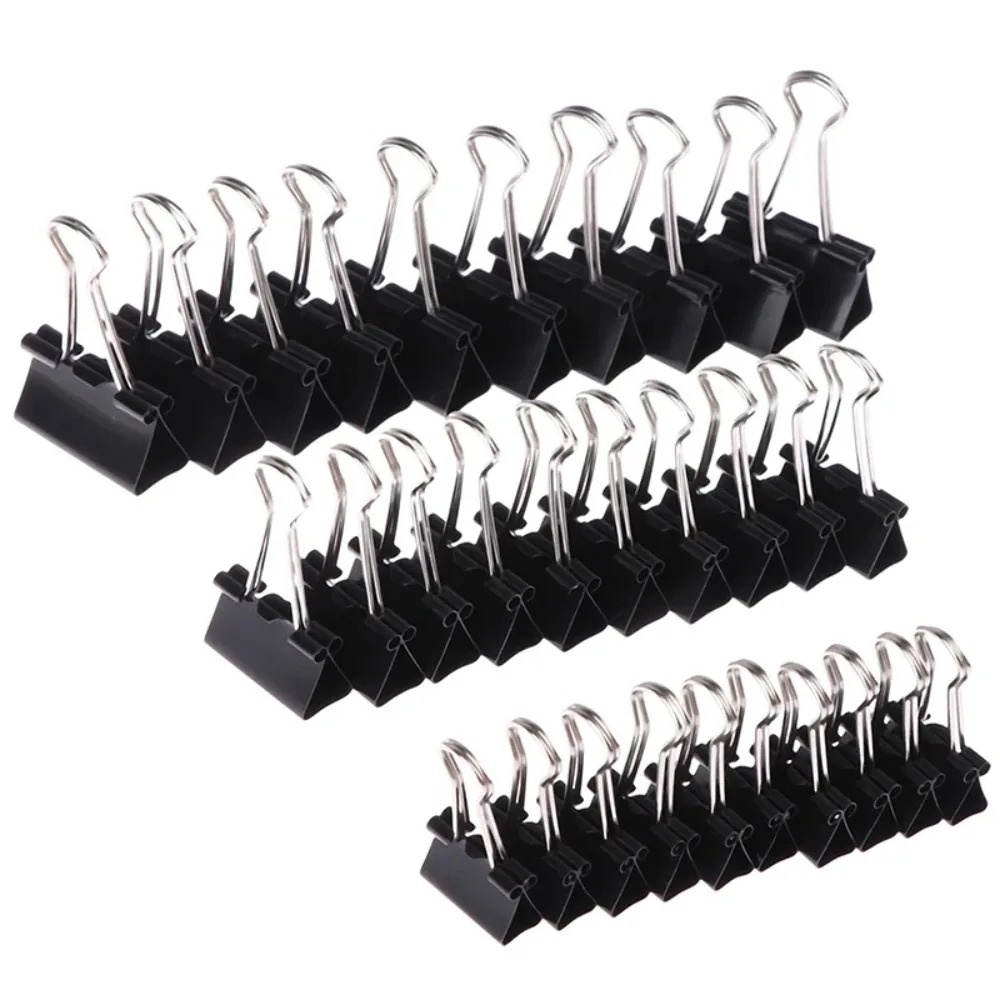 Binder Clip Assorted - 10 stuks opklapbare metalen klemmen met