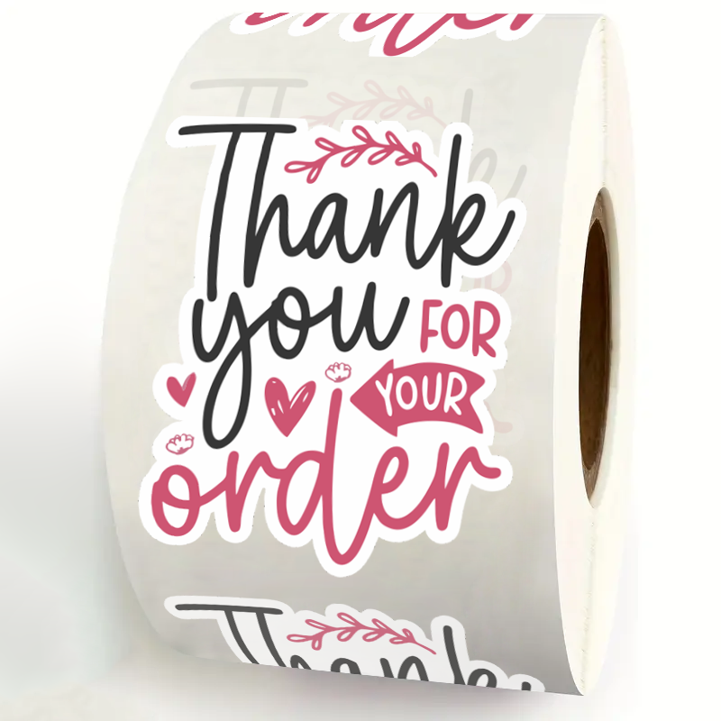 Sticker Label Roll - 200 stuks per rol. Bedankt voor
