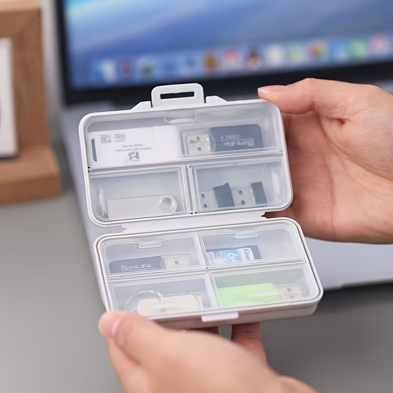 Stationery Office Supply Store - 1PC USB-opbergdoos met compartimenten en deksels,