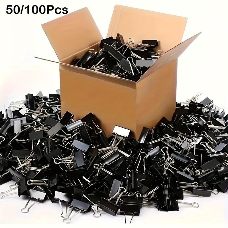 Binder Clip Assorted - Gekleurde en zwarte binderclips Kantoordocumentenbevestigingen Lange