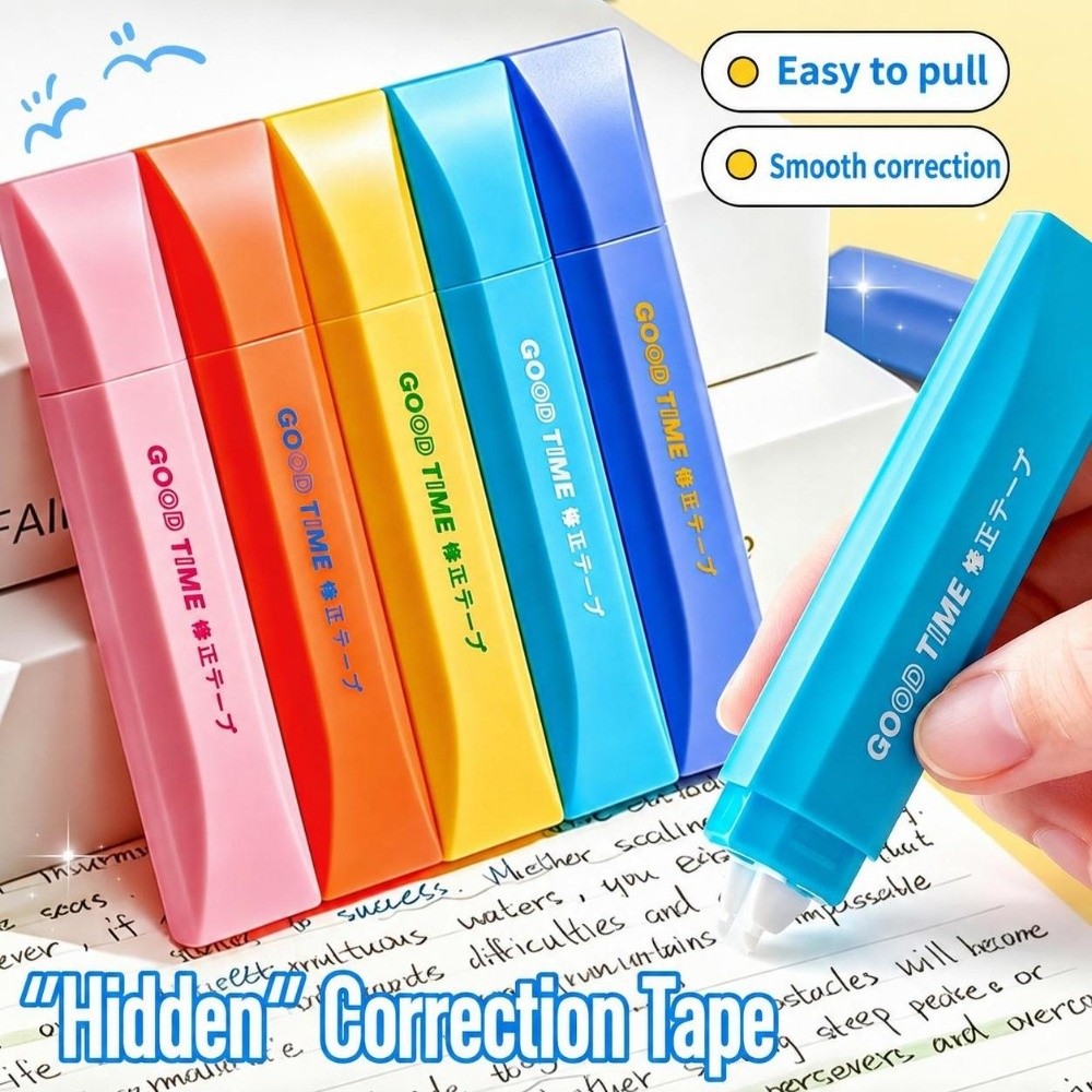 Correction Tape Roller - Correctietape in penvorm, originele papierkleur, glad,