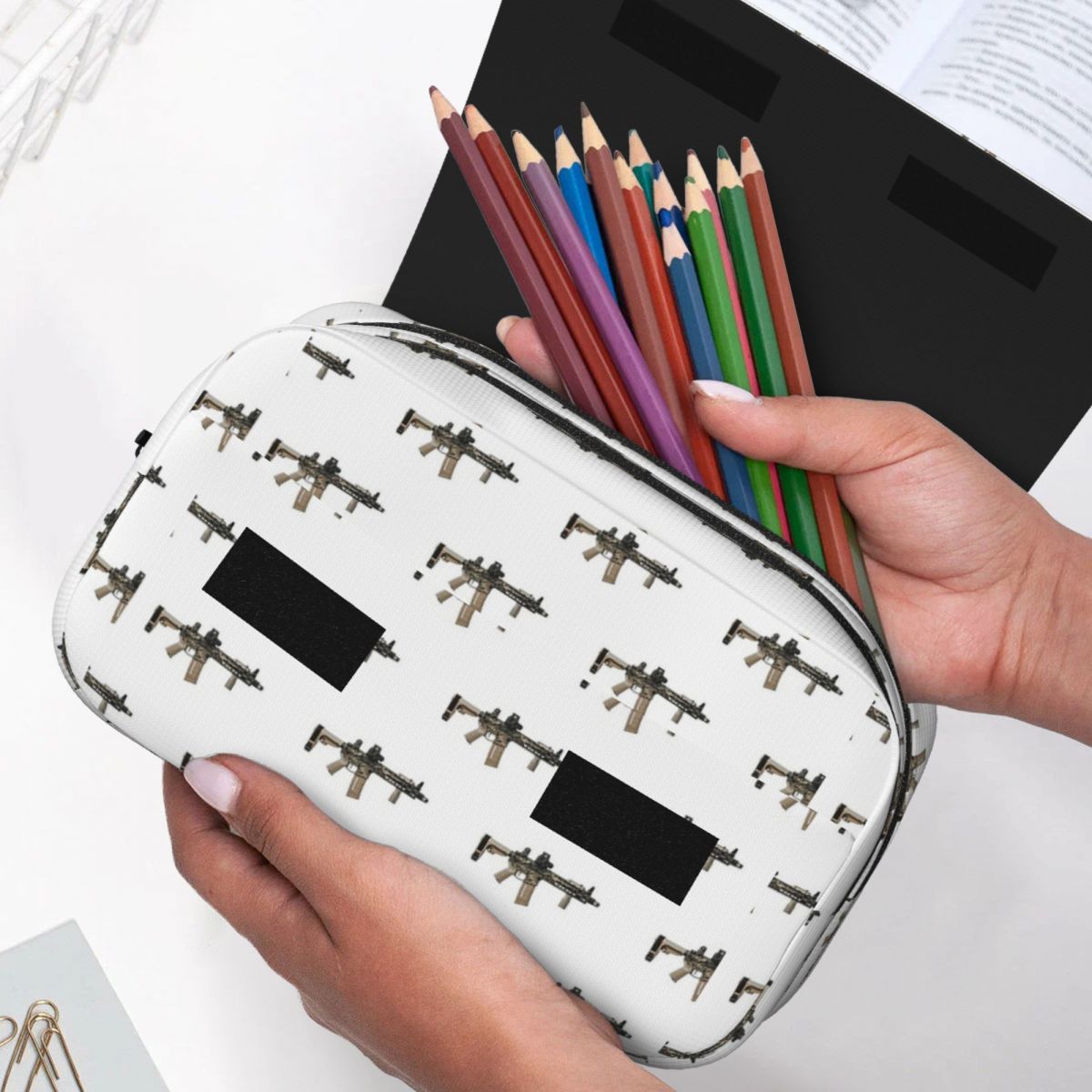 AR-15 Tan Camo Gun - Witte etu - Tan Stationery & Office Supply recensie en prijs