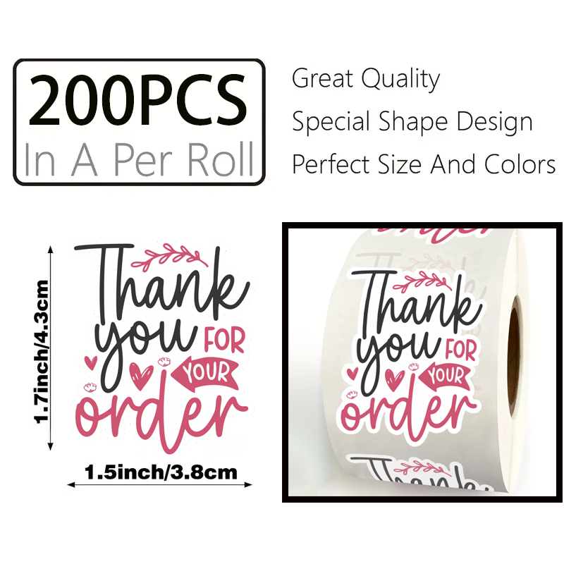 200 stuks per rol. Bedankt voo - Sticker Label Roll recensie en prijs