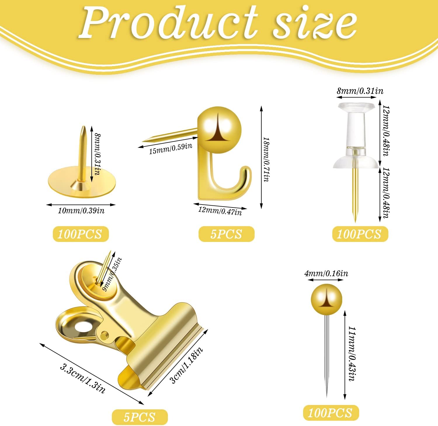 310Pcs Push Pins Set Binder Pa - Binder Clip Assorted recensie en prijs